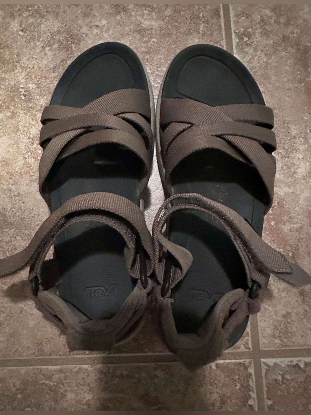Teva Women's Dark Brown Strappy Lace-Up Sandals